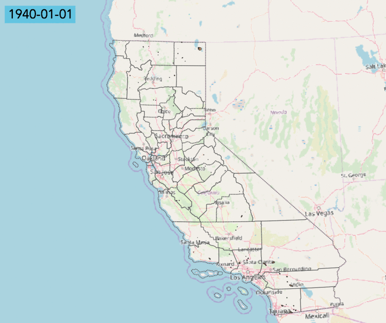 CA wildfires: 1940-2018